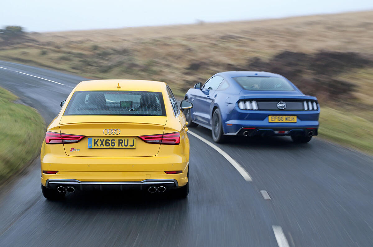 Audi S3 and Ford Mustang