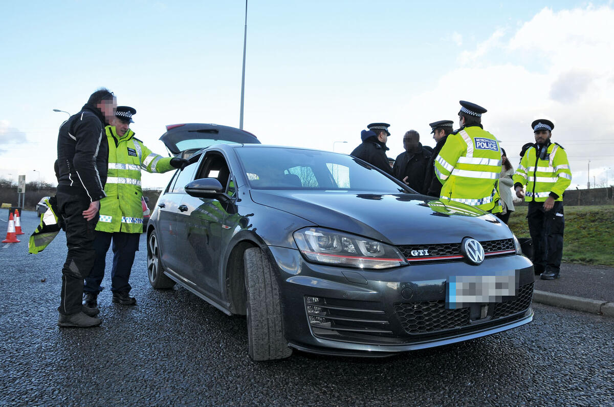 Volkswagen Golf GTI pulled over by police