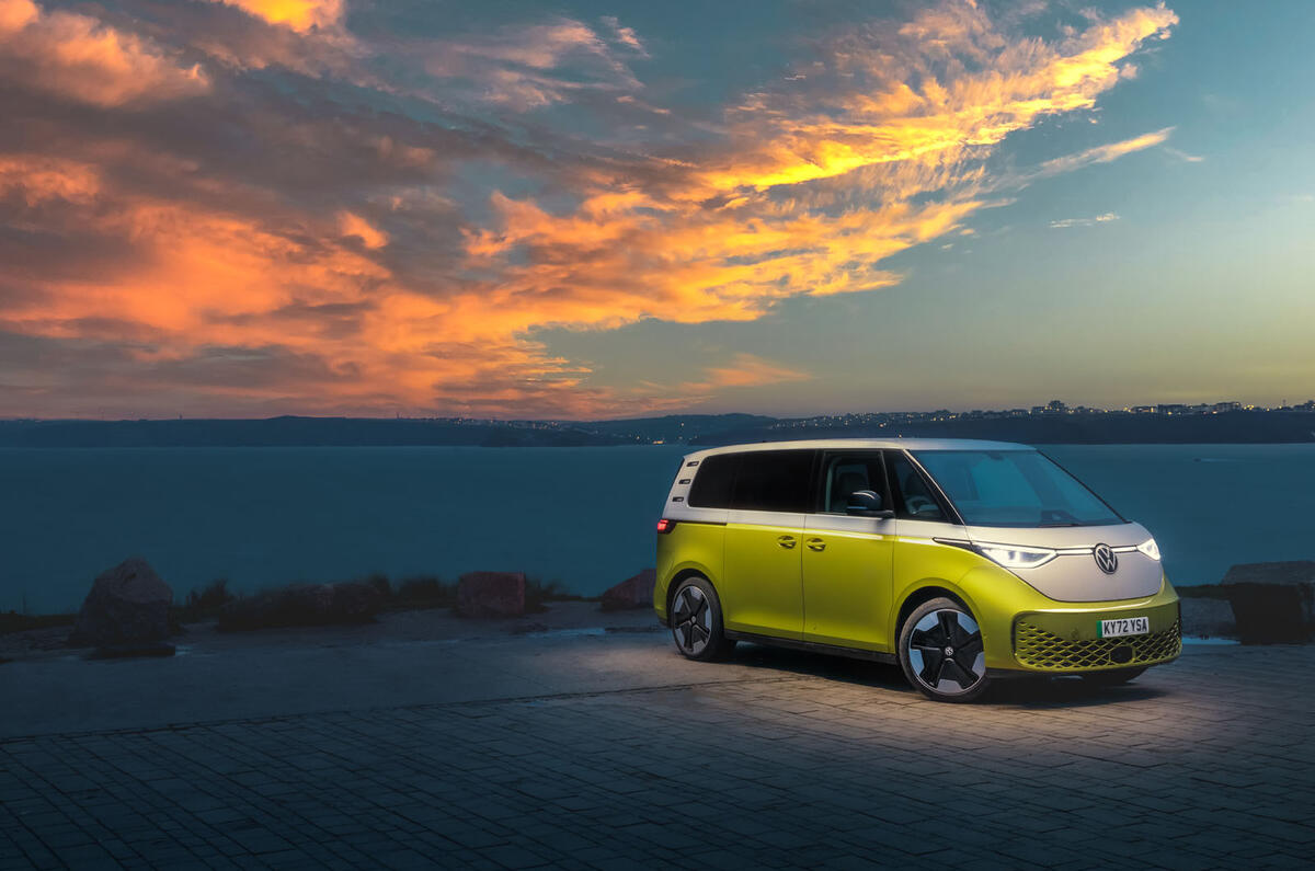 Volkswagen ID Buzz sunrise front quarter static ME Volkswagen ID Buzz sunrise front quarter static ME