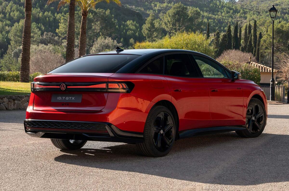 Volkswagen ID7 GTX rear three quarter
