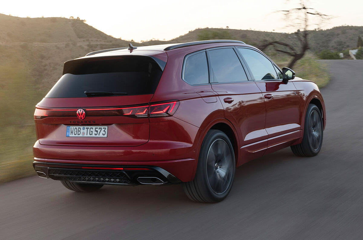 Volkswagen Touareg rear three quarter tracking Volkswagen Touareg rear three quarter tracking