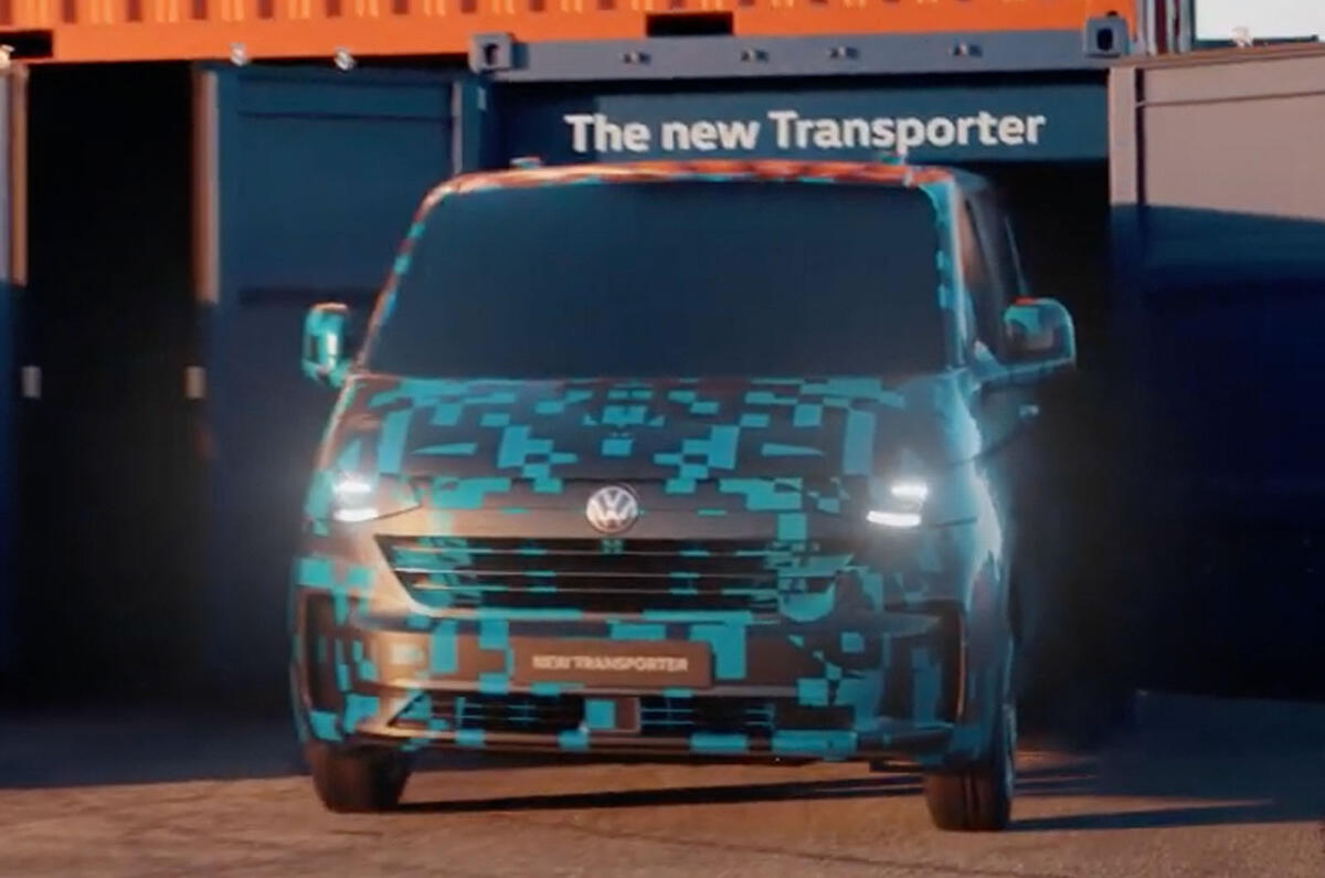 Volkswagen Transporter 2024 teaser front 2 Volkswagen Transporter 2024 teaser front 2