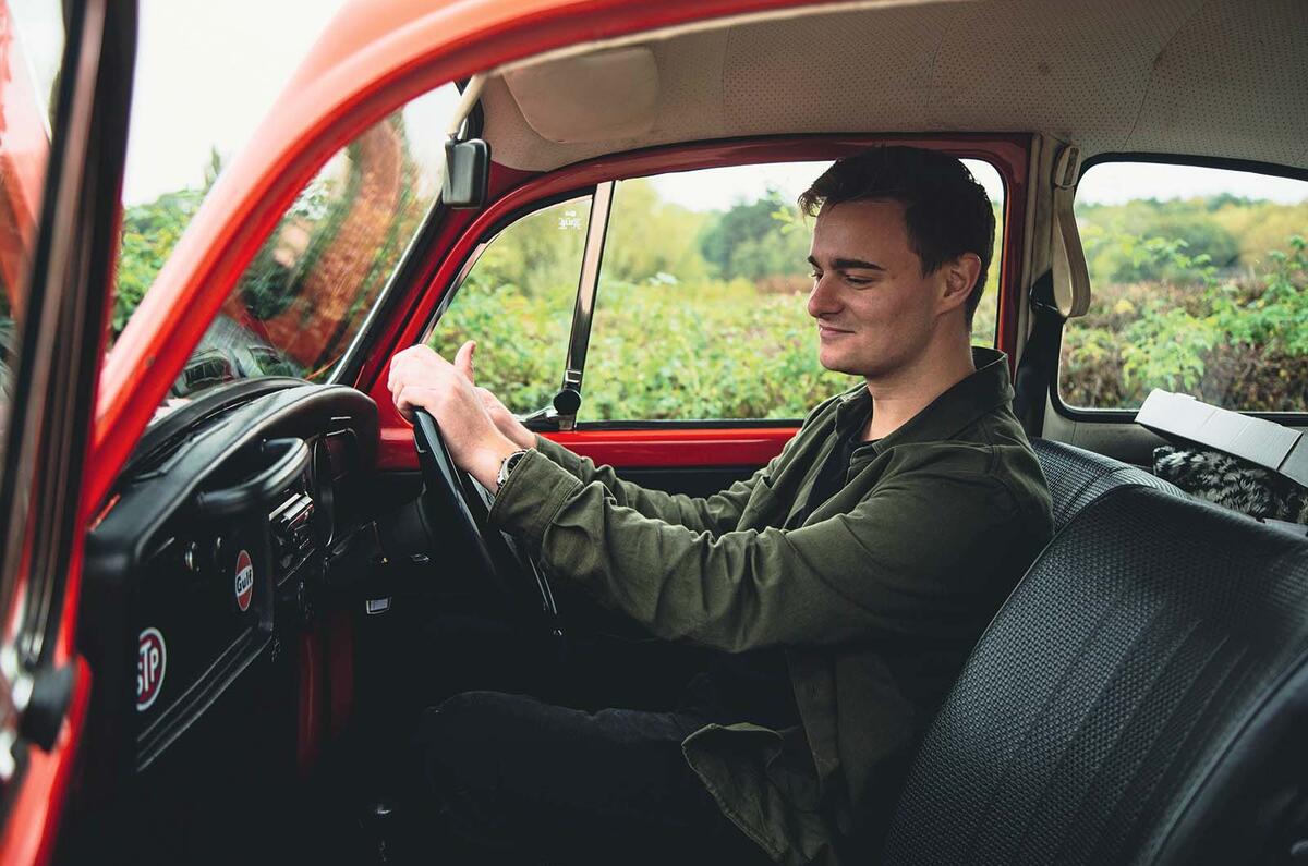 Volkswagen Beetle interior driving Volkswagen Beetle interior driving