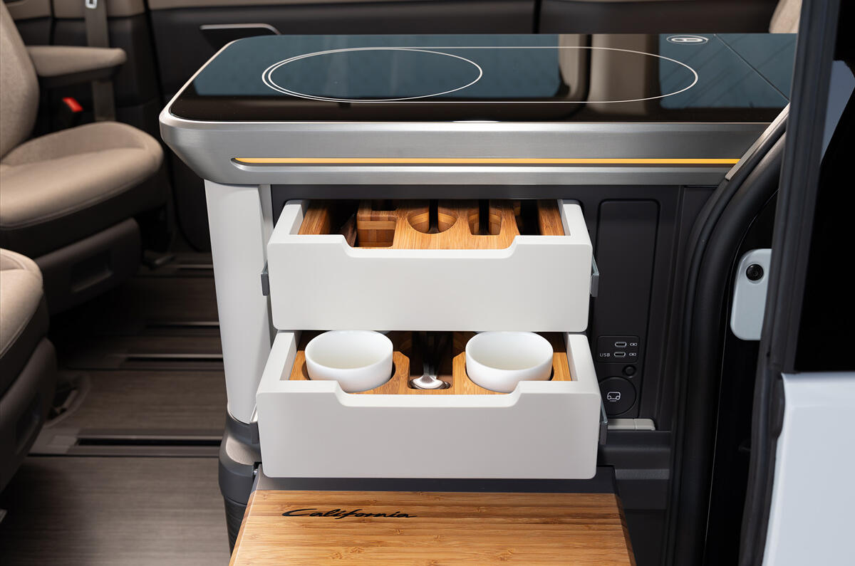 Volkswagen California Concept drawers open Volkswagen California Concept drawers open