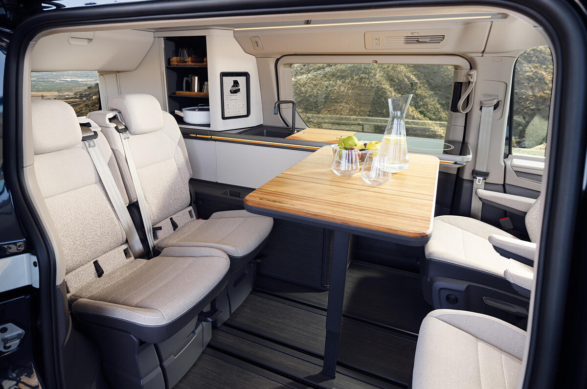 Volkswagen California Concept table folded out Volkswagen California Concept table folded out