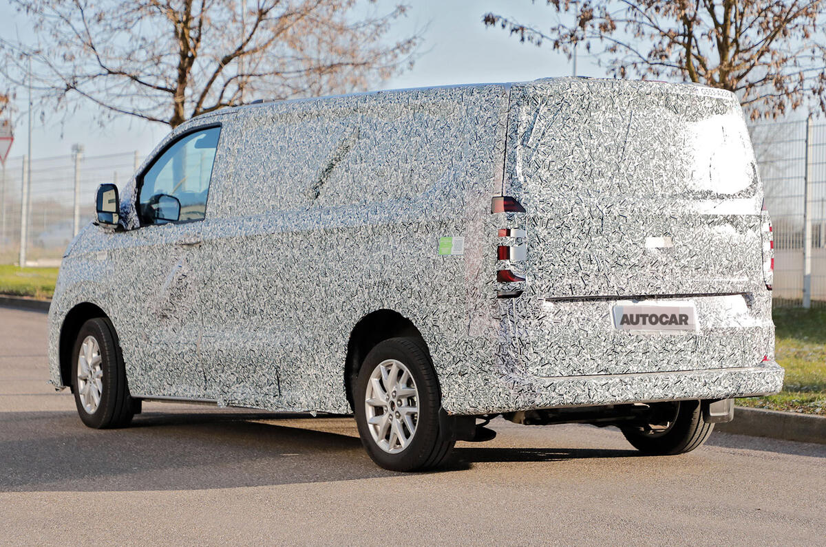 Volkswagen Transporter EV rear three quarter Volkswagen Transporter EV rear three quarter