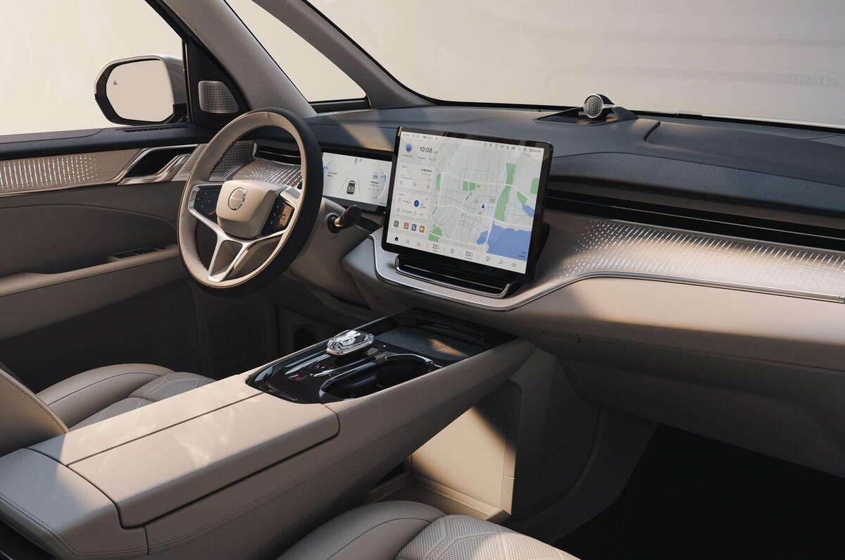 Volvo EM90 dashboard and steering wheel Volvo EM90 dashboard and steering wheel