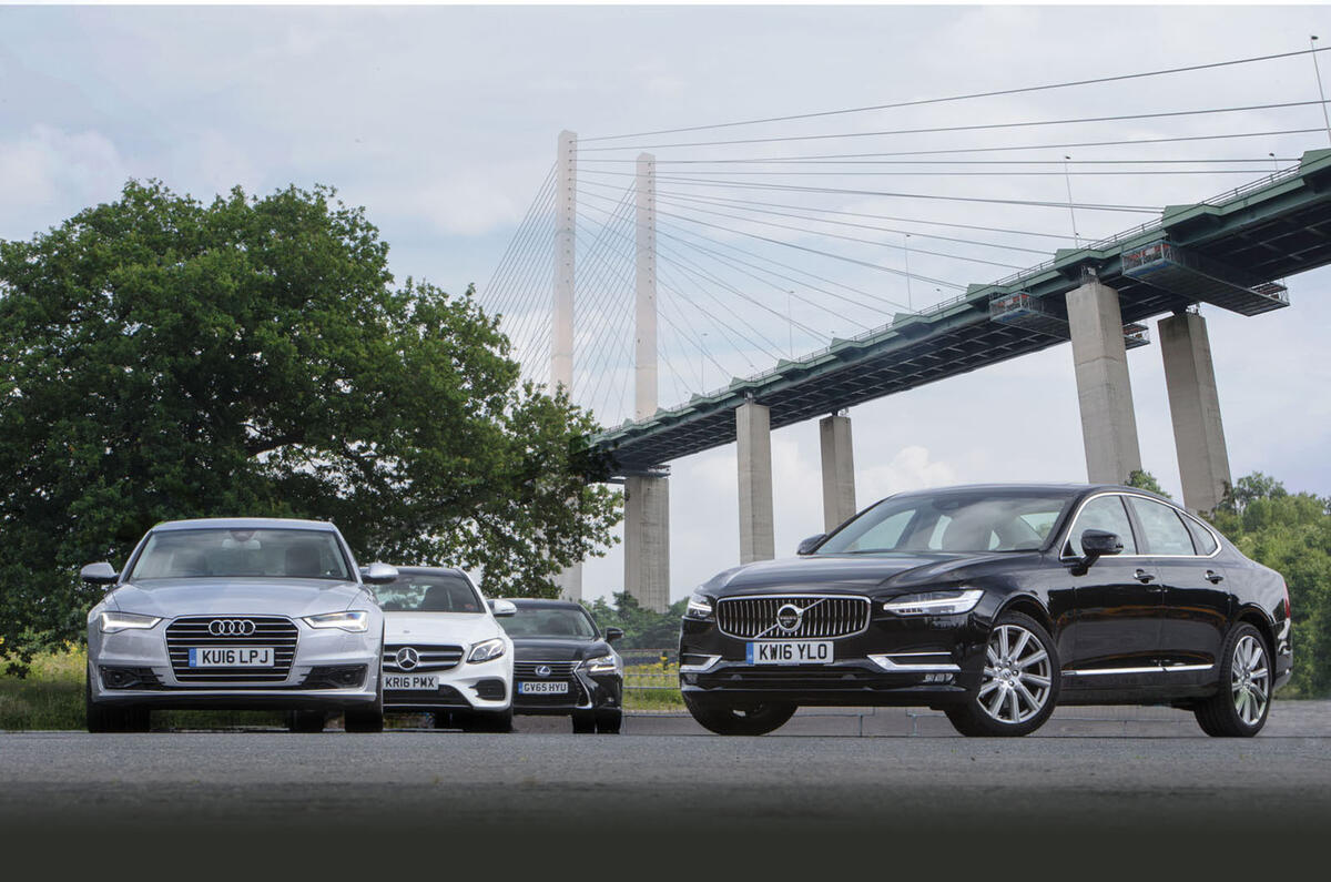 Audi A6 vs Lexus GS vs Mercedes-Benz E-Class vs Volvo S90 - executive car group test