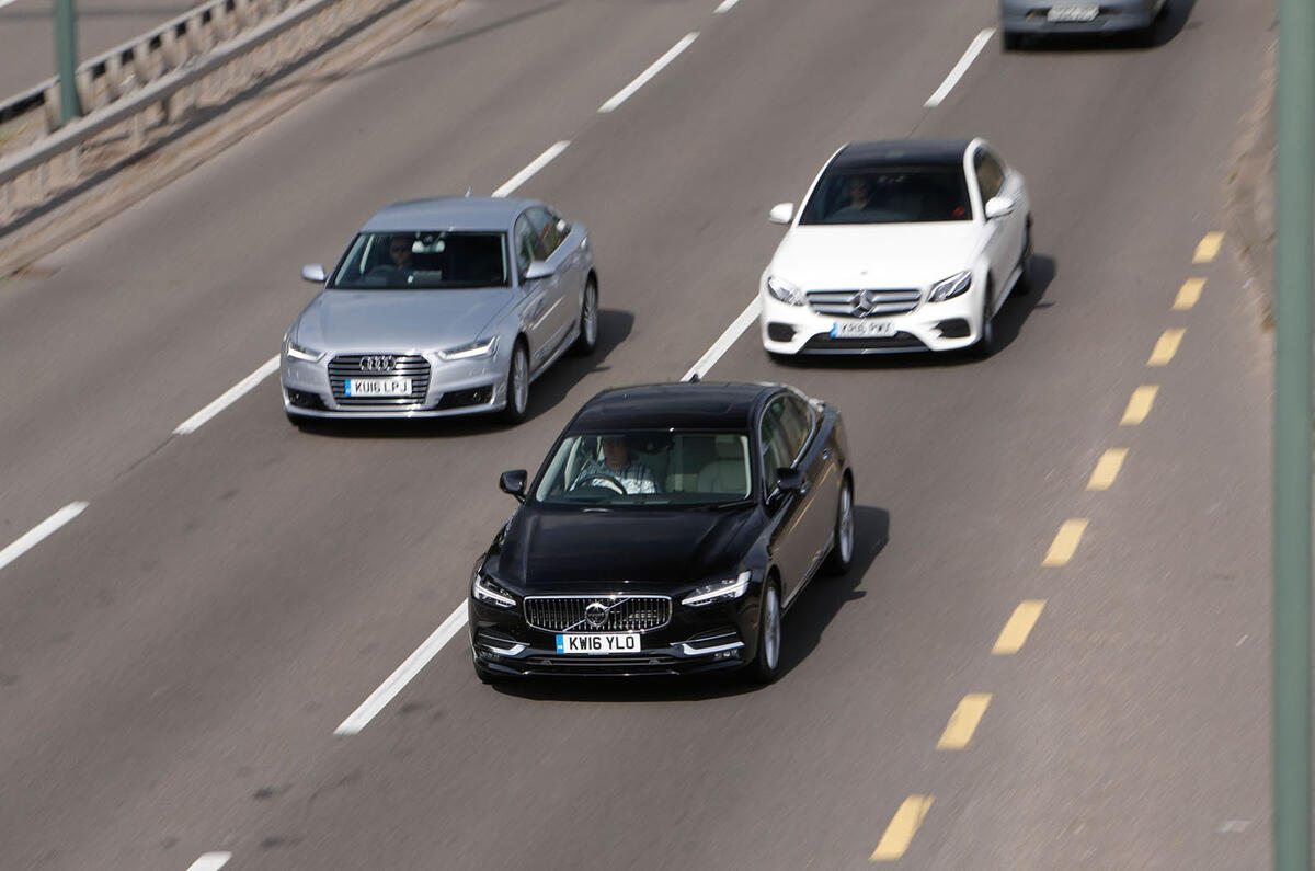 Audi A6 vs Lexus GS vs Mercedes-Benz E-Class vs Volvo S90 - executive car group test