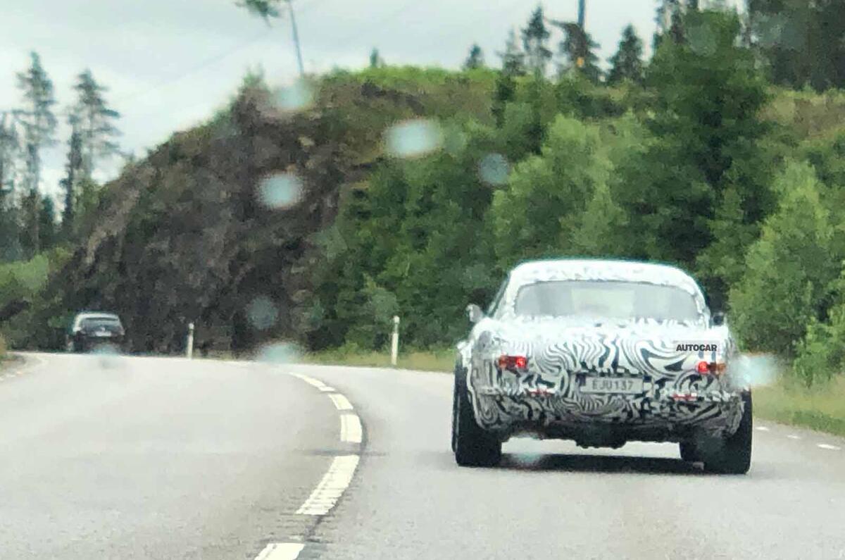 Volvo P1800 prototype spyshot rear far Volvo P1800 prototype spyshot rear far