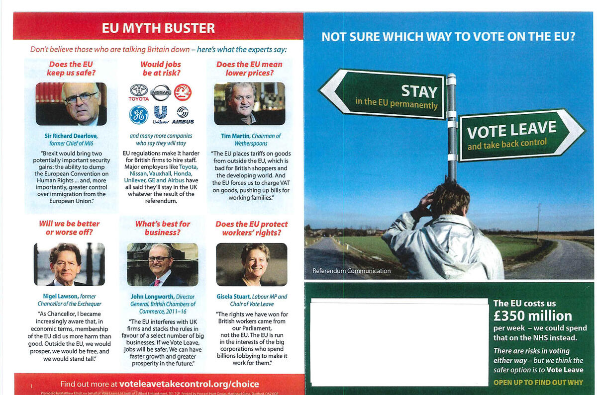 Vote Leave pamphlet