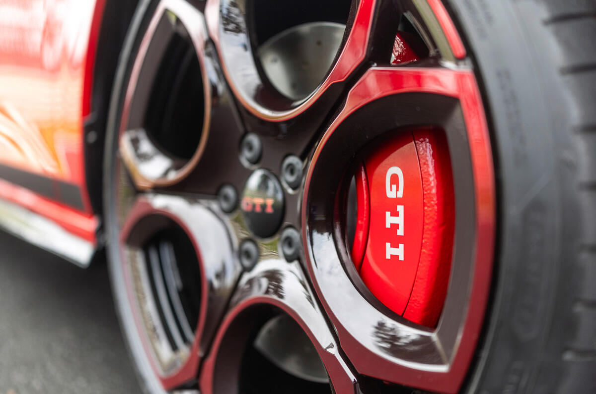 VW Golf GTI Edition 50 brake caliper detail VW Golf GTI Edition 50 brake caliper detail