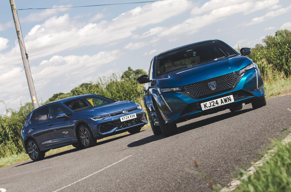 vw golf peugeot 308 toyota corolla triple test jh 2024 135