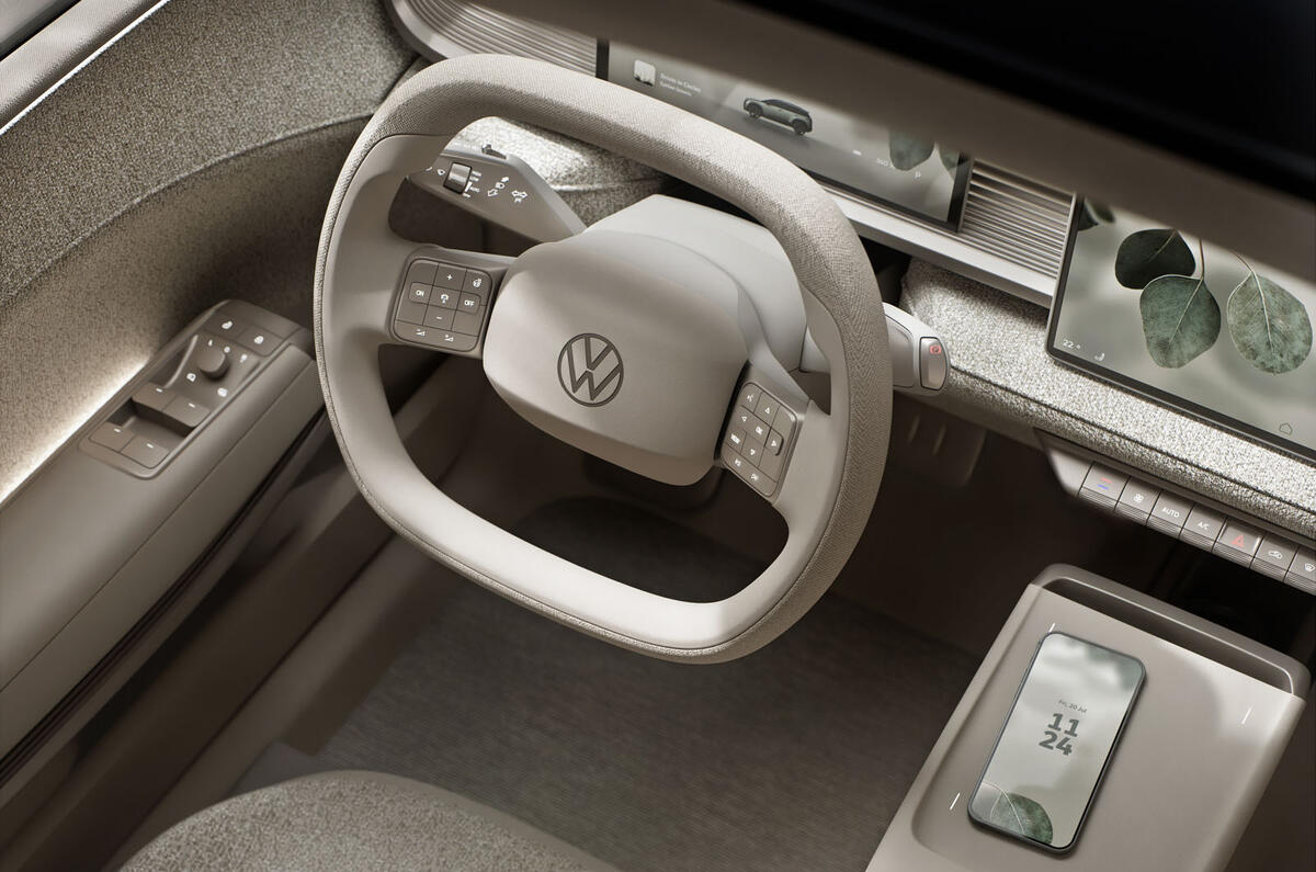 VW T Cross concept steering wheel close VW T Cross concept steering wheel close