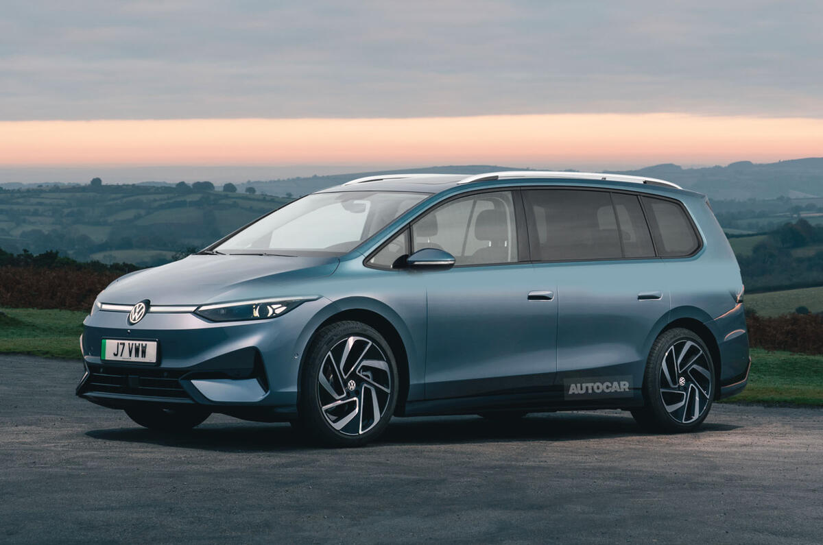 VW Touran 2027 Autocar render front quarter