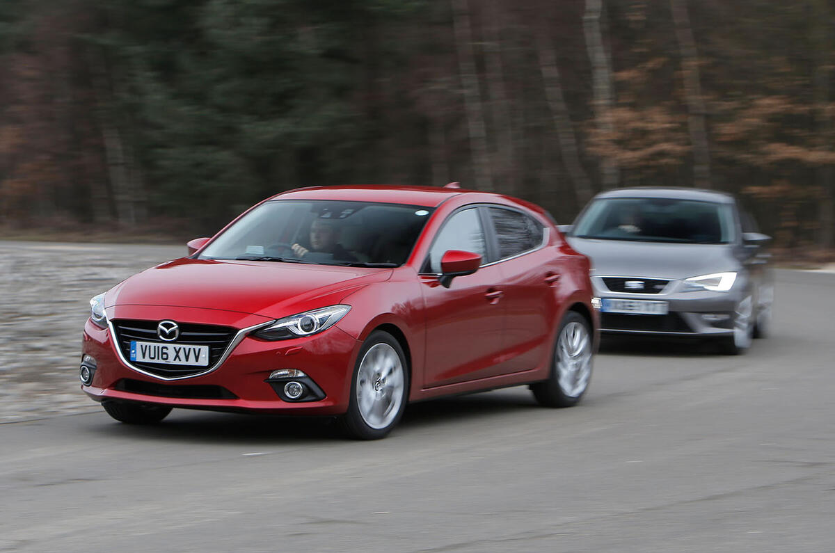 Seat Leon, Ford Focus, Vauxhall Astra versus Mazda 3