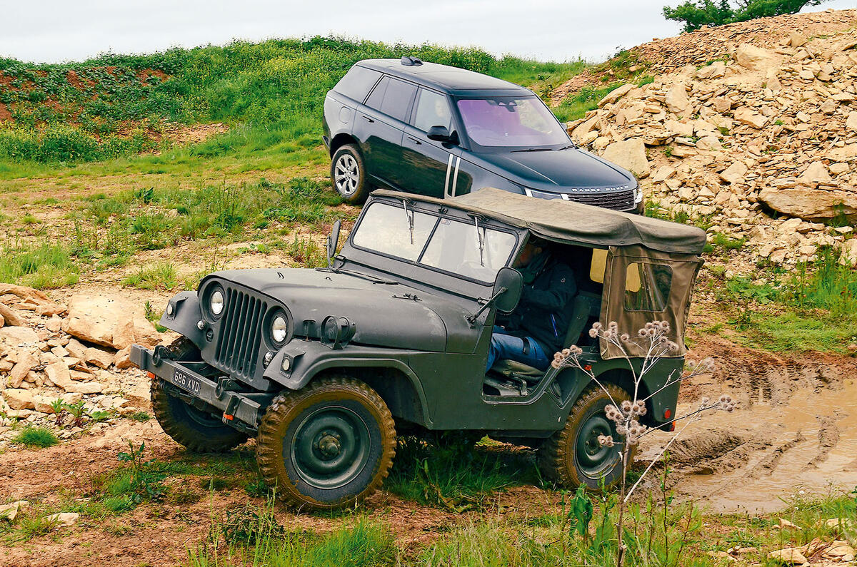 Willys Jeep vs Range Rover parked Willys Jeep vs Range Rover parked