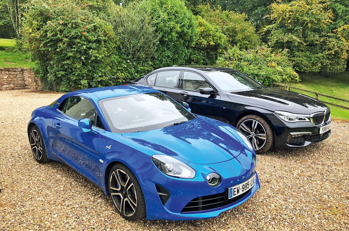 Alpine A110 and BMW 740d
