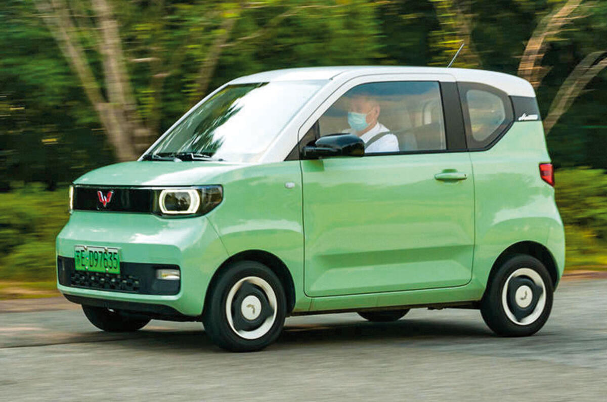 Wuling Chinese electric car front three quarter