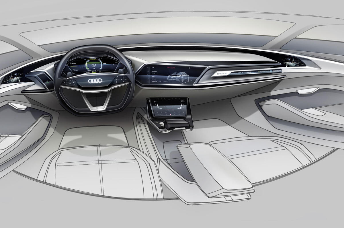 Futuristic Audi e-tron concept previewed in new sketches