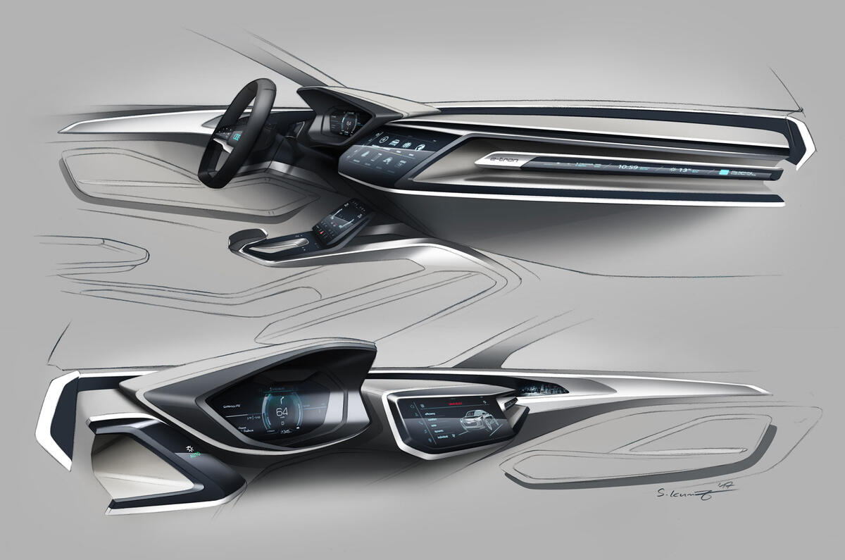 Futuristic Audi e-tron concept previewed in new sketches