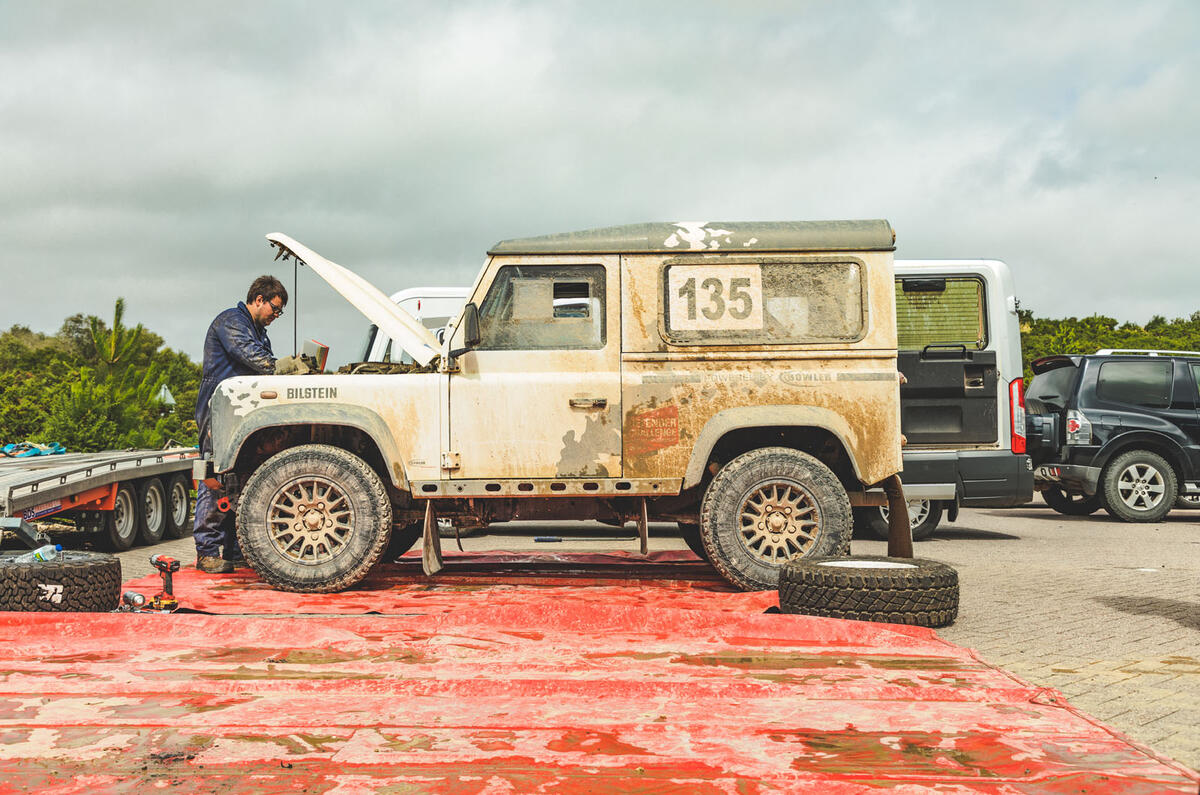 Defender Challenge in the pits Defender Challenge in the pits