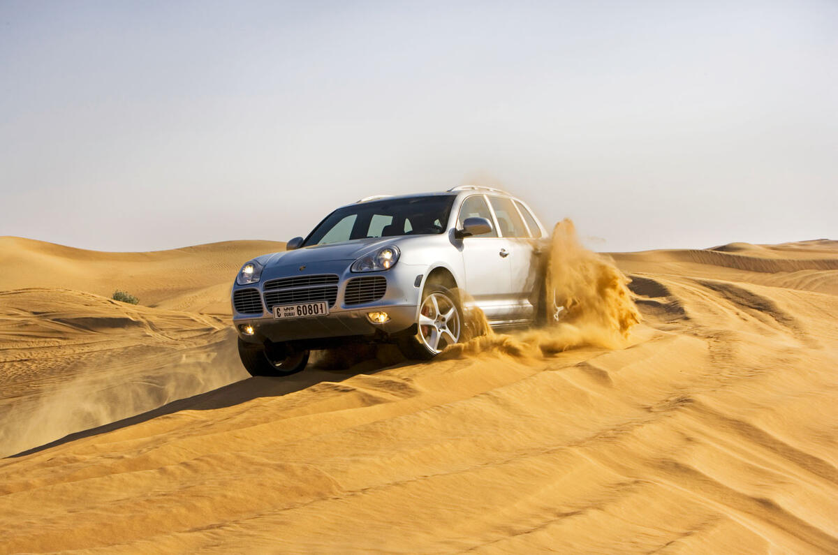 2002 Porsche Cayenne on sand dunes