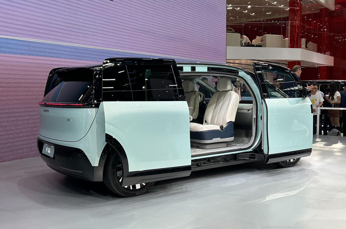 Zeekr Mix at Beijing motor show rear quarter