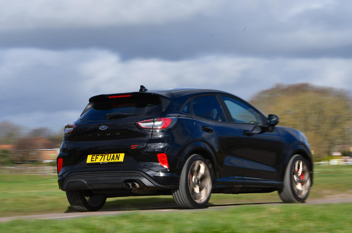 10 Ford Puma ST Gold Ed 2022 long term hello on road rear 10 Ford Puma ST Gold Ed 2022 long term hello on road rear