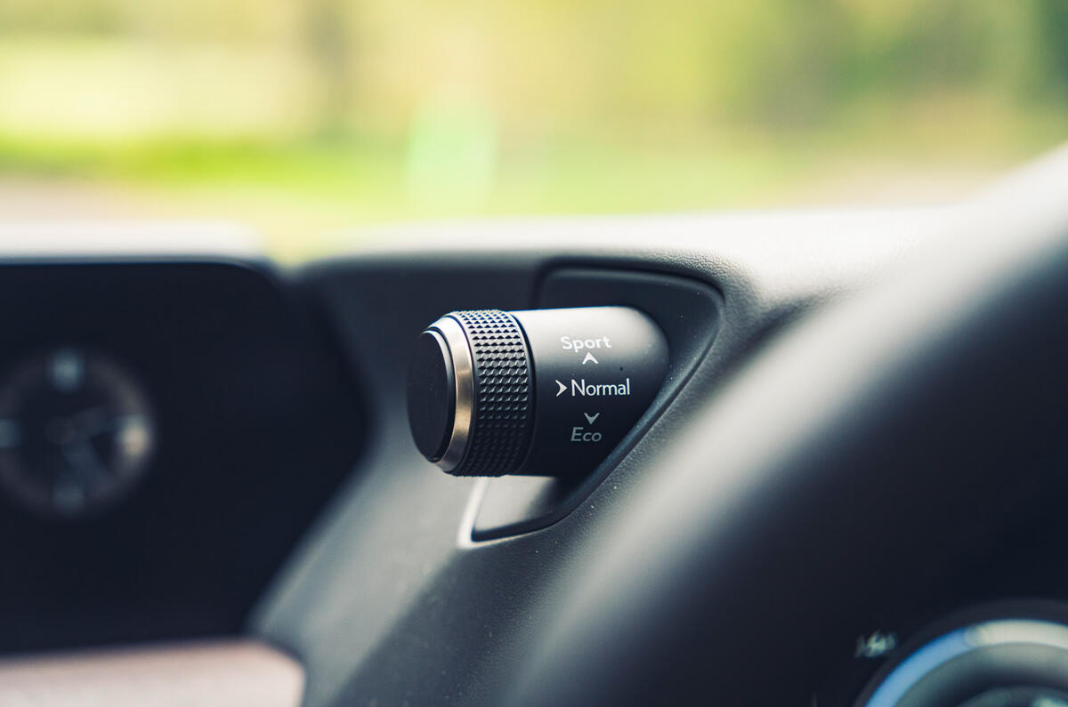 11 Lexus UX300e 2022 long term review drive mode controls 11 Lexus UX300e 2022 long term review drive mode controls