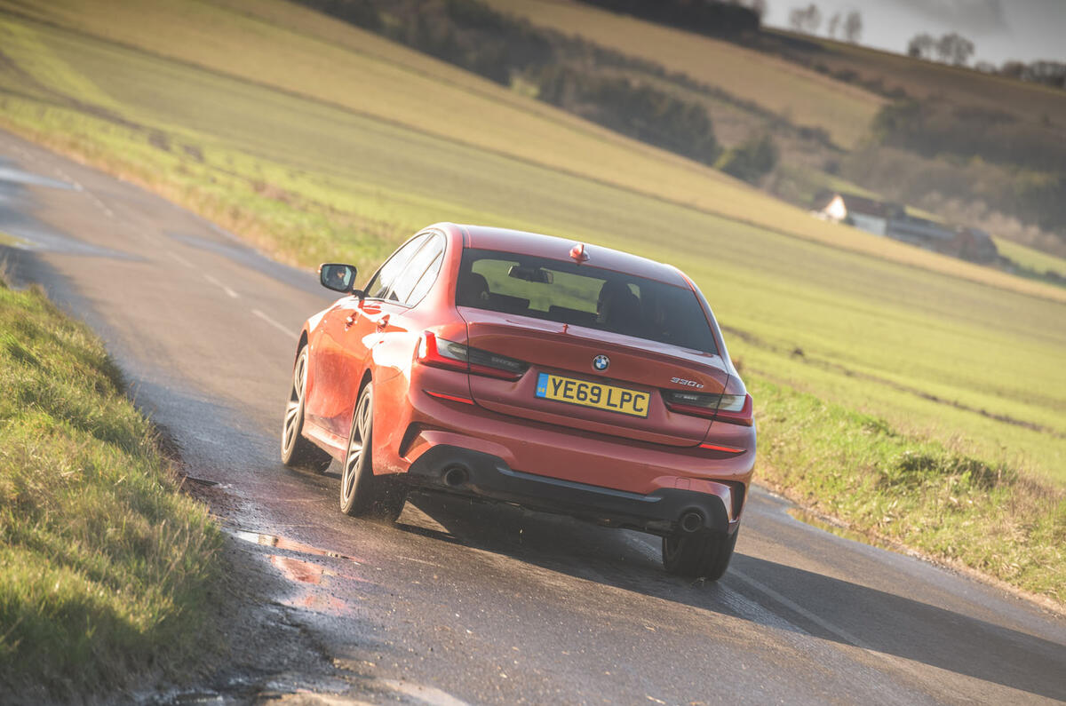 BMW 3 Series 330e 2020 long-term review - on the road rear BMW 3 Series 330e 2020 long-term review - on the road rear