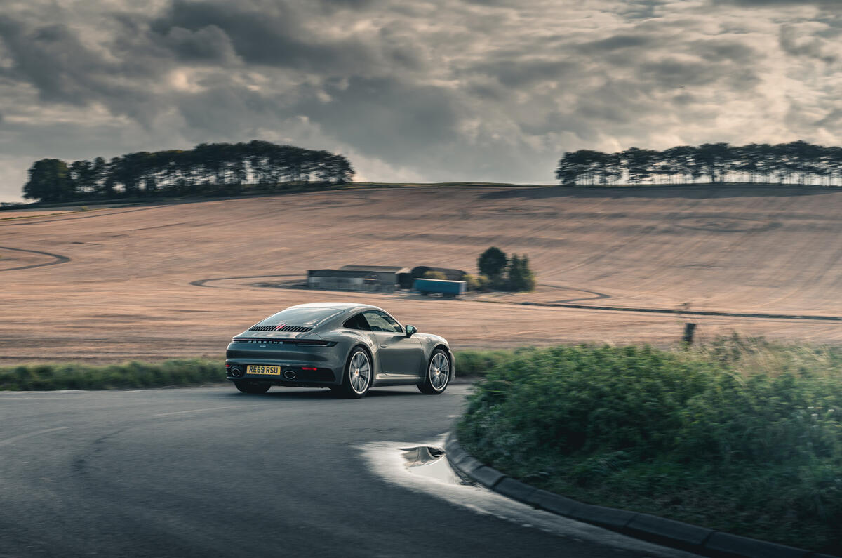 Porsche 911 Carrera 2020 long-term review - cornering rear Porsche 911 Carrera 2020 long-term review - cornering rear