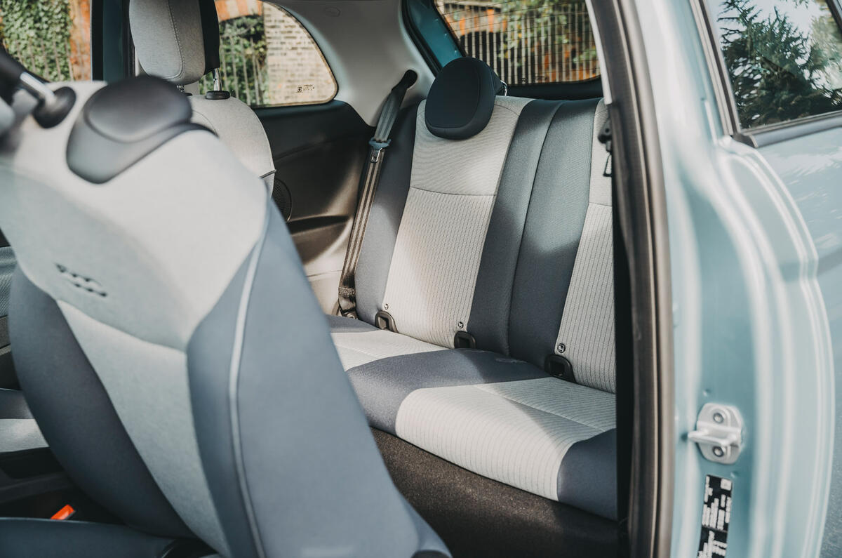 16 Fiat 500 EV 2022 long term review rear seats 16 Fiat 500 EV 2022 long term review rear seats