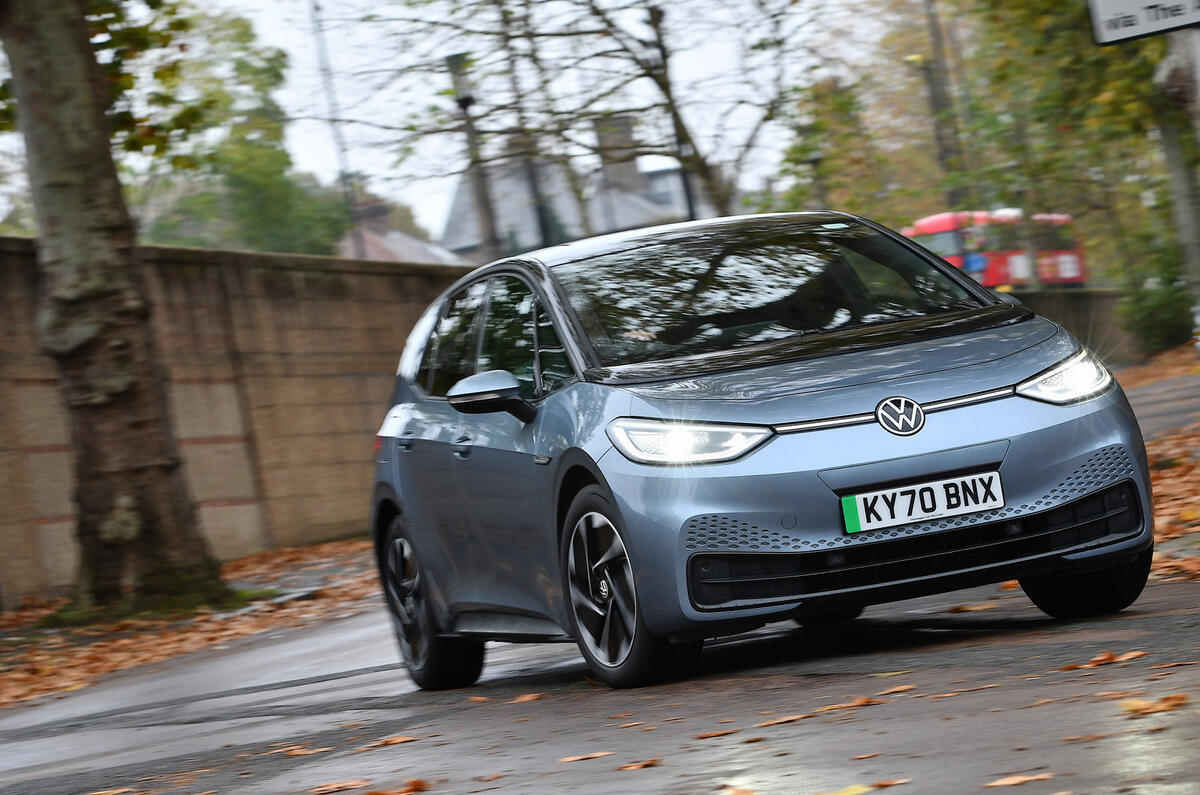 16 Volkswagen ID 3 2021 long term review cornering front 16 Volkswagen ID 3 2021 long term review cornering front