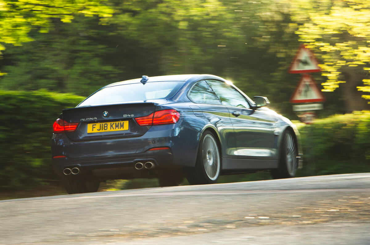 Alpina B4 S 2019 long-term review - on the road rear