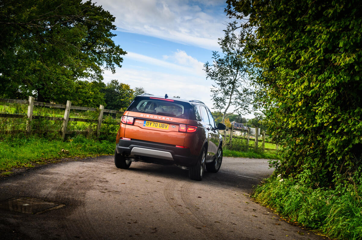 Land Rover Discovery Sport 2020 long-term review - cornering rear Land Rover Discovery Sport 2020 long-term review - cornering rear