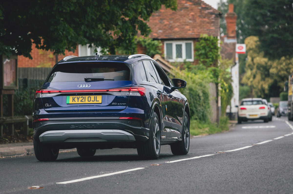18 Audi Q4 E tron 2021 long term review on road rear 18 Audi Q4 E tron 2021 long term review on road rear