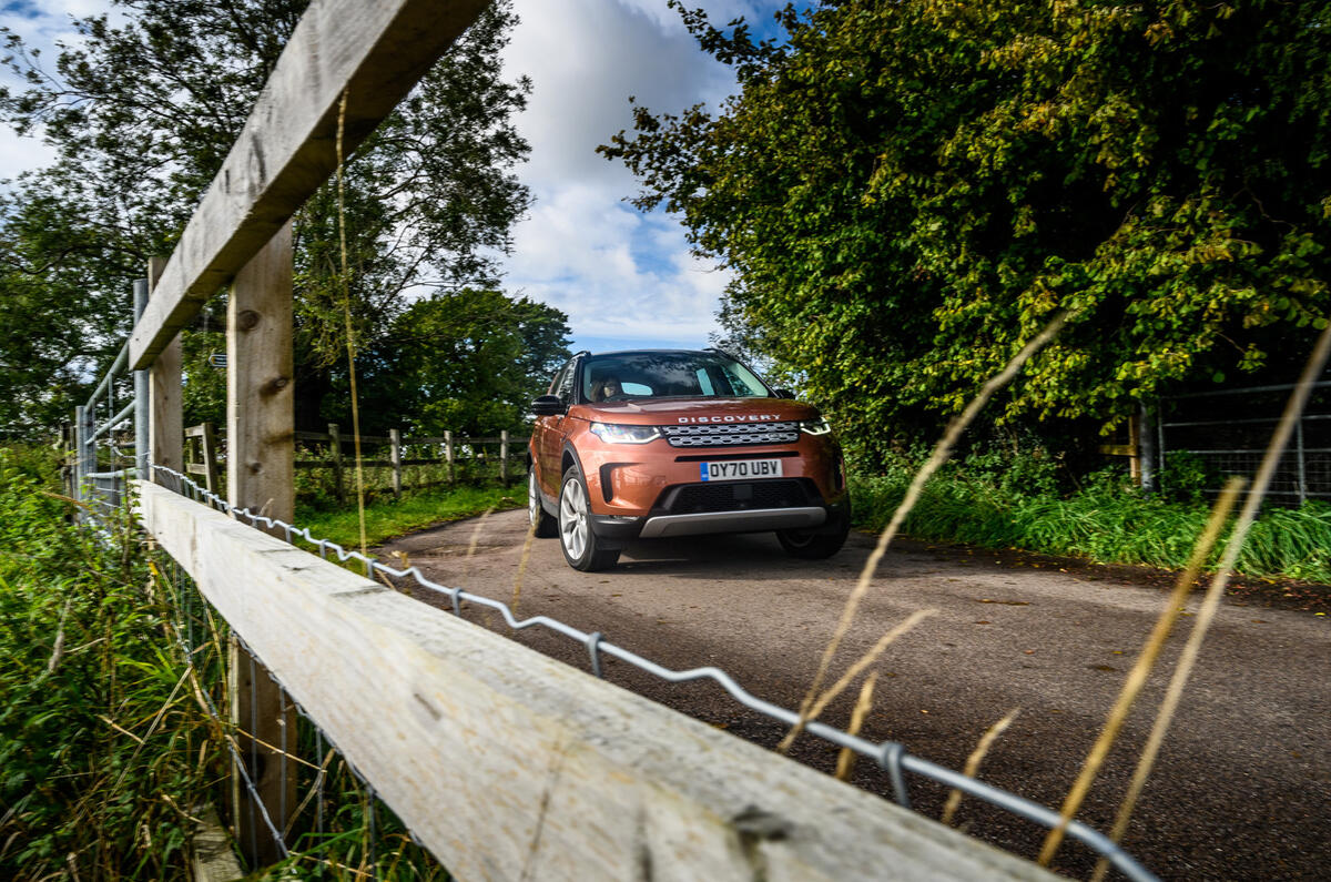 Land Rover Discovery Sport 2020 long-term review - cornering front Land Rover Discovery Sport 2020 long-term review - cornering front