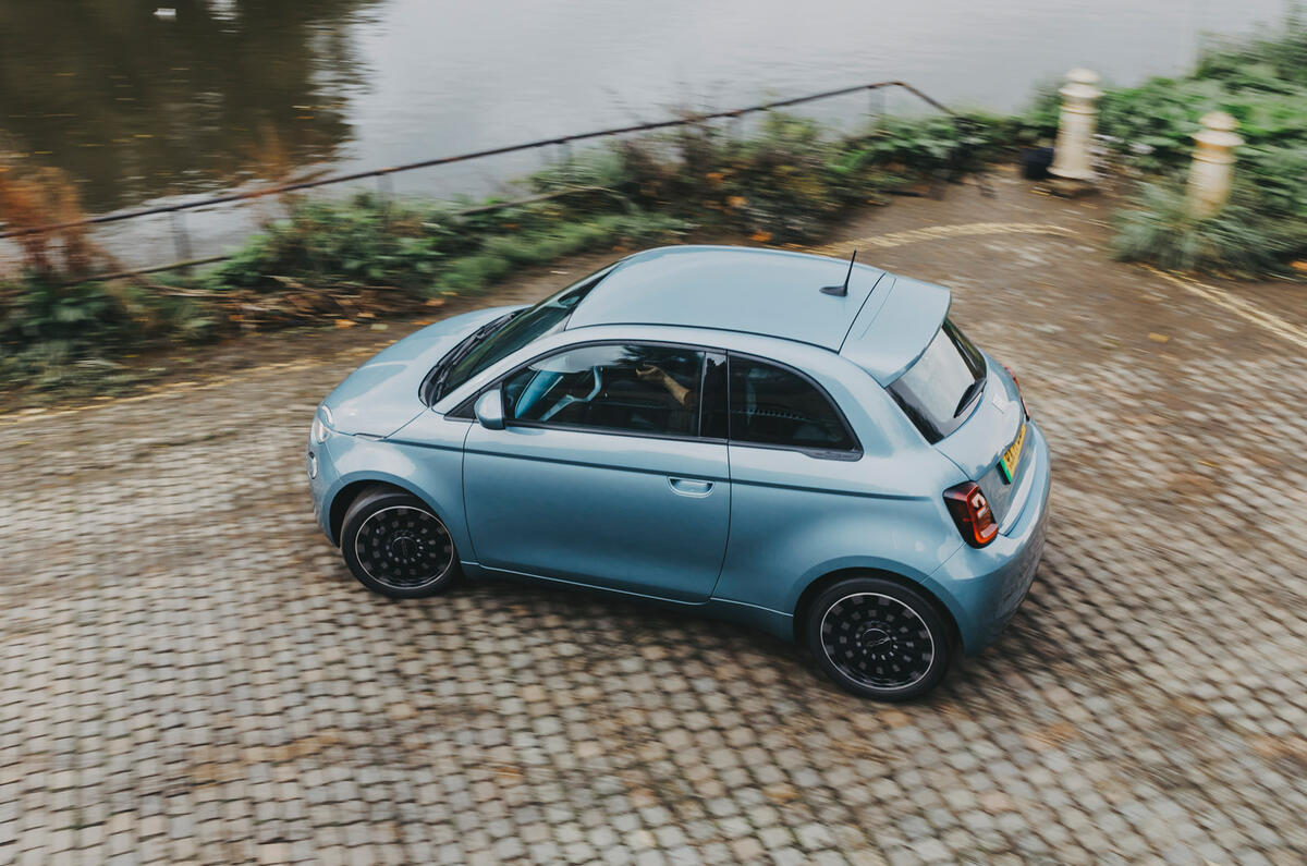 19 Fiat 500 EV 2022 long term review aerial 19 Fiat 500 EV 2022 long term review aerial