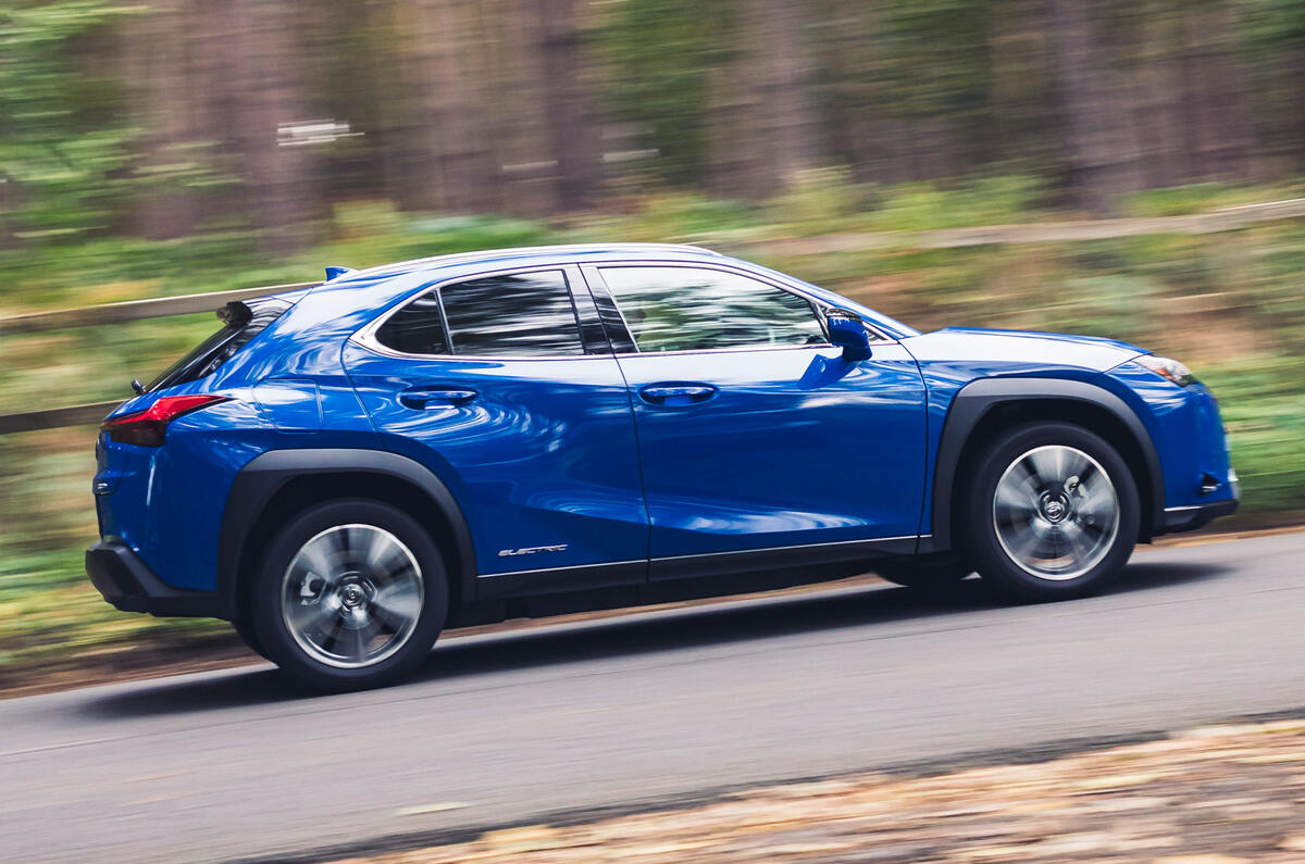 2 Lexus UX300e 2022 long term review side pan