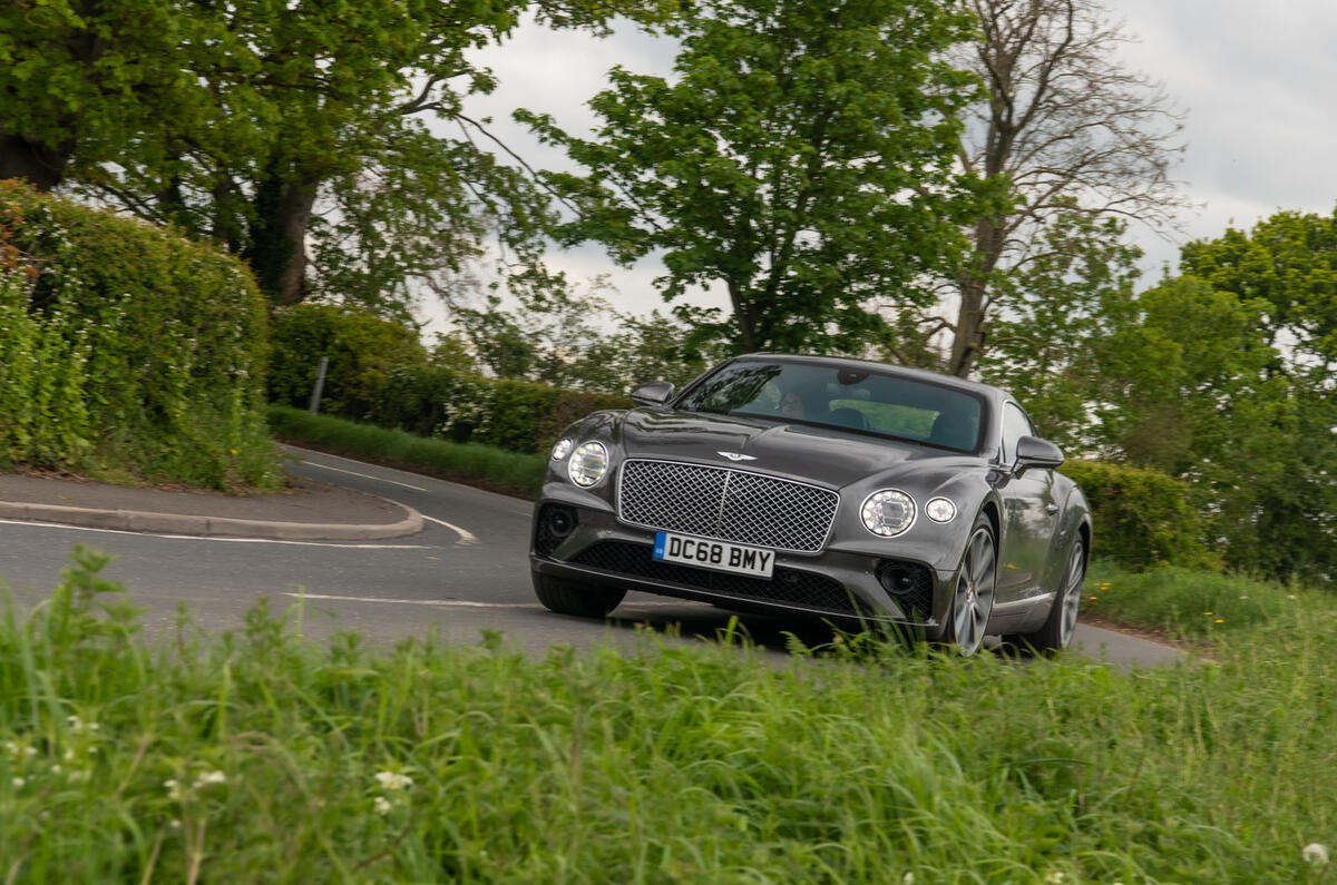 Bentley Continental GT 2019 long-term review - cornering front