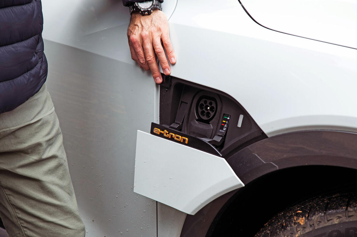 Audi E-tron 2019 long-term review - charging port