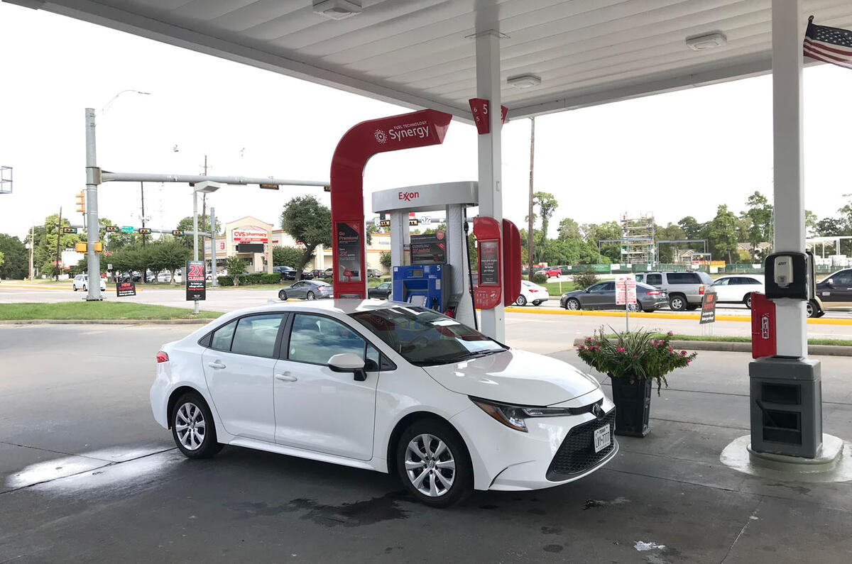 Toyota Corolla 2019 long-term review - petrol station