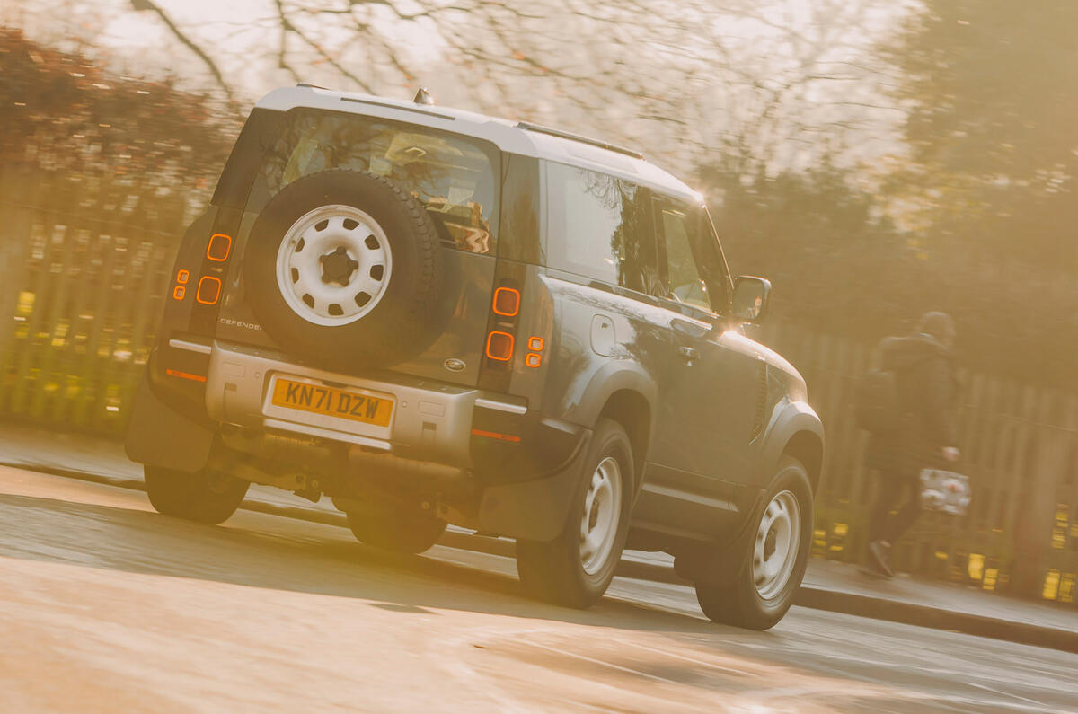 3 Land Rover Defender 2022 long term review cornering rear 3 Land Rover Defender 2022 long term review cornering rear