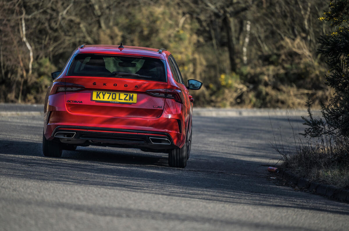 3 Skoda Octavia vRS estate 2021 LT tracking rear 3 Skoda Octavia vRS estate 2021 LT tracking rear