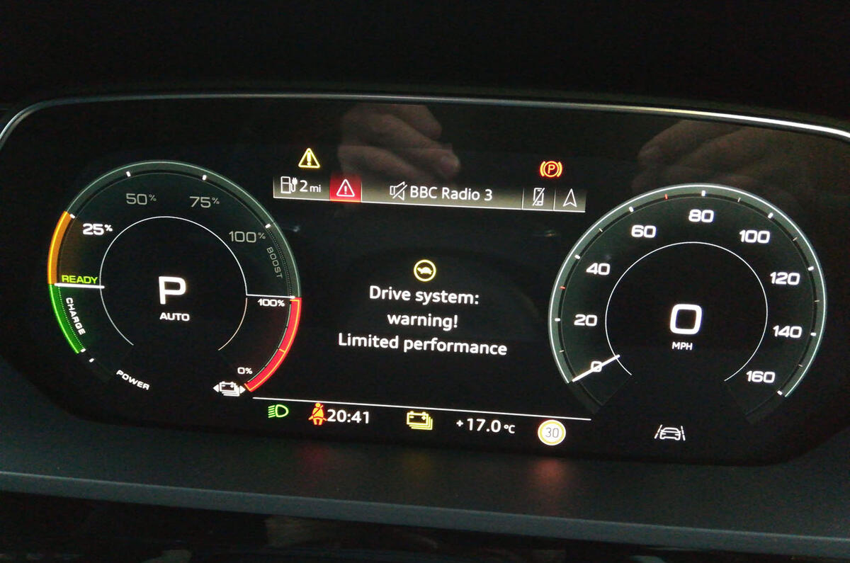 Audi E-tron 2019 long-term review - error message