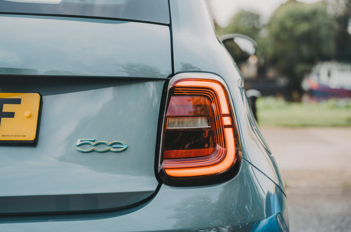 8 Fiat 500 EV 2022 long term review rear lights 8 Fiat 500 EV 2022 long term review rear lights