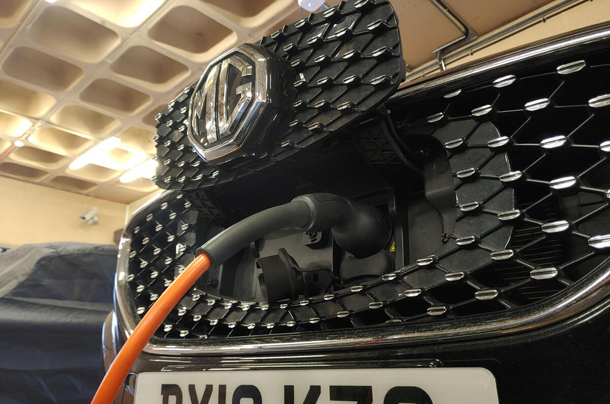 MG ZS EV 2020 long-term review - charging at the office