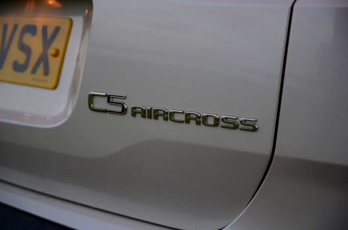 9 Citroen C5 Aircross Hybrid 2021 Long term review rear badge