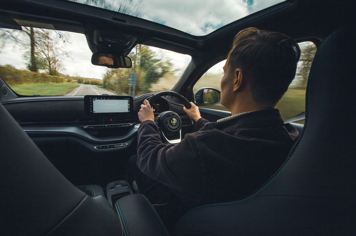 abarth 500e  driver shot abarth 500e  driver shot